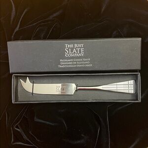 The Just Slate Company Highland Cheese Knife Silver Scotland New with Box